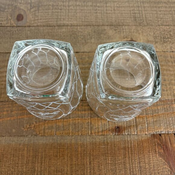 Crown Royal Whiskey Glass Embossed Diamond Low Ball Barware Set of 2 Glasses - Picture 5 of 9